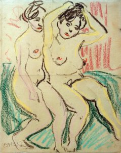 Deux nus assis
